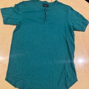 Goodlife Men's Short Sleeve Teal Henley Lg